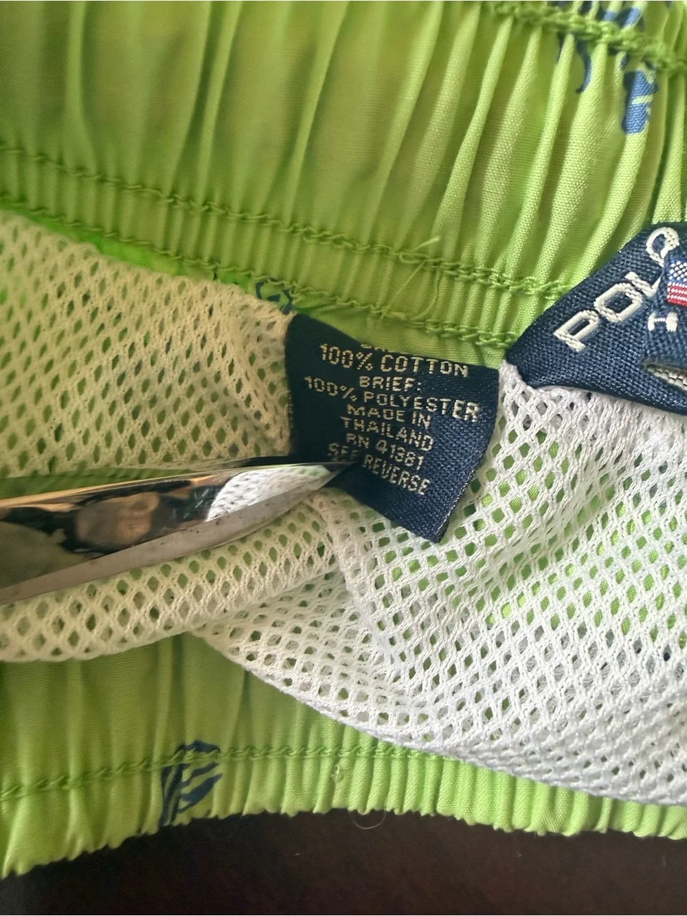 Polo Sport Ralph Lauren Swim Trunks Shorts Mens L Green Blue Lobsters Resort